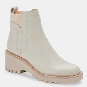 Dolce Vita Huey H20 Off White Leather Boots Waterproof